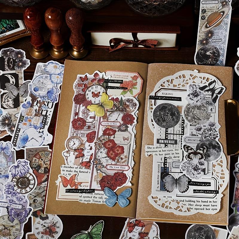 Винтажные креативные ботанические наклейки с цветами-бабочками для декоративных наклеек DIY (Нет поддержки)