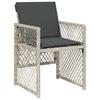 11 Piece Outdoor Dining Set with Cushions Light Grey Poly Rattan