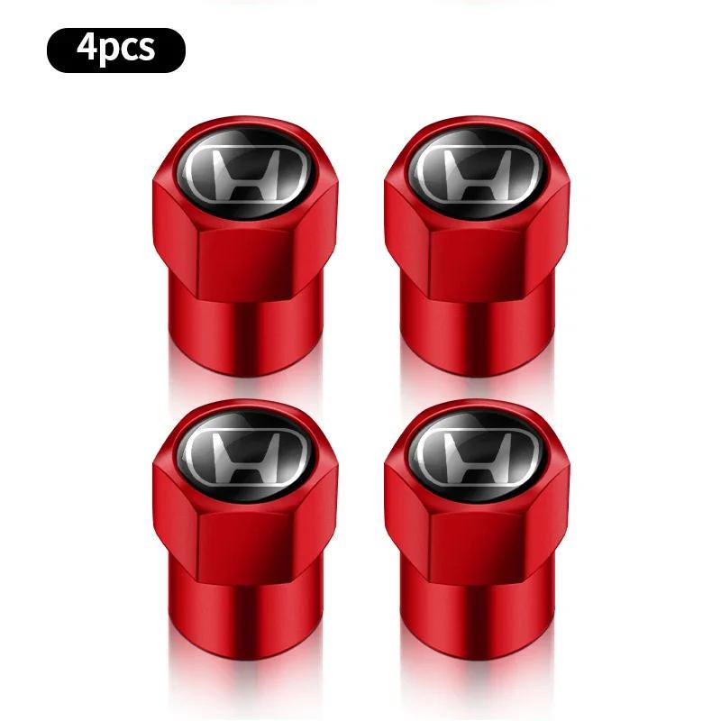 4Pcs Metal Car Wheel Tire Air Valve Caps Stem Covers For Honda civic accord fit jazz pilot CRV odyssey passport shuttle HRV