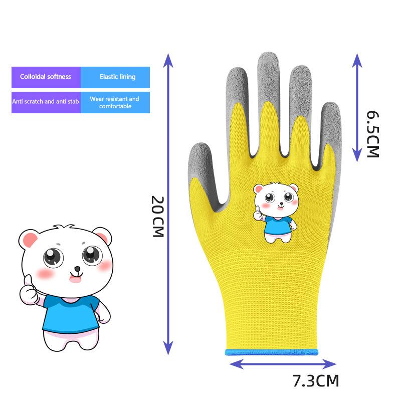 1 пара дышащих нескользящих перчаток для садовых работ, защитные перчатки для сбора ракушек, детские защитные перчатки, водонепроницаемые детские перчатки для садоводства