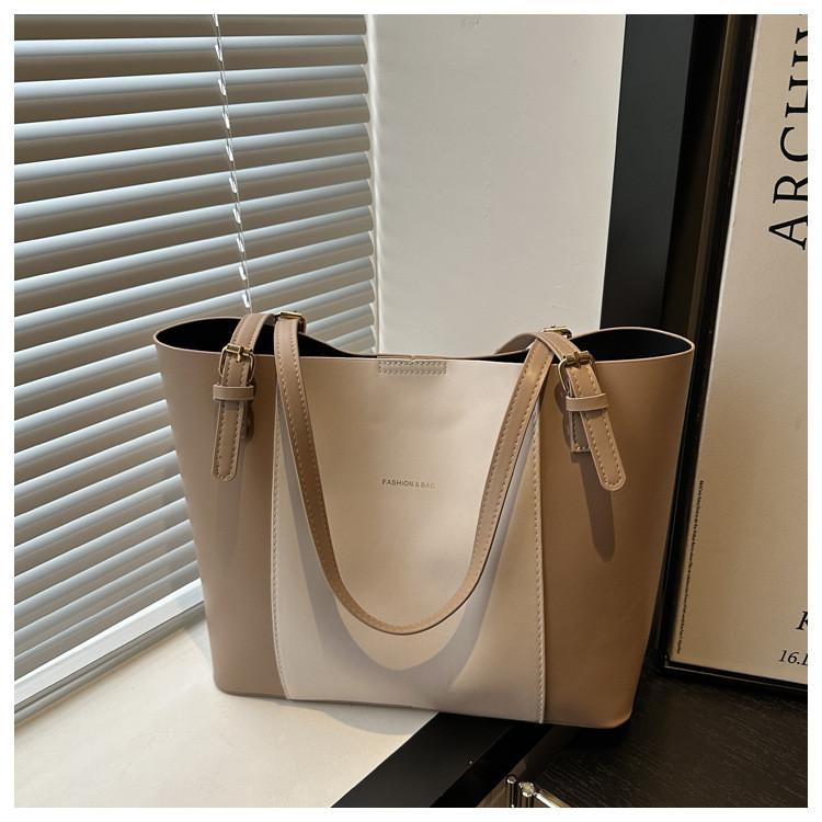Stylish Korean Colorblock Large Capacity Tote Bag For Women Perfect For Daily Outings
