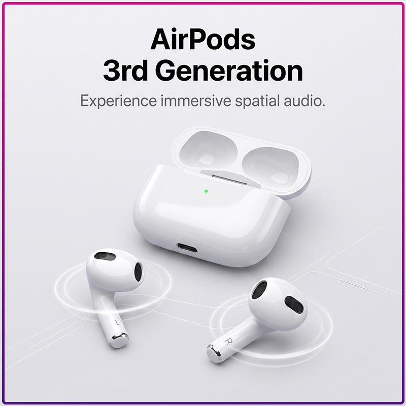 Беспроводные Bluetooth-наушники с пространственным звуком, дизайн AirPods 3, сенсорное управление, чистый голос при звонках, портативный зарядный кейс, внутриканальные спортивные Bluetooth-наушники