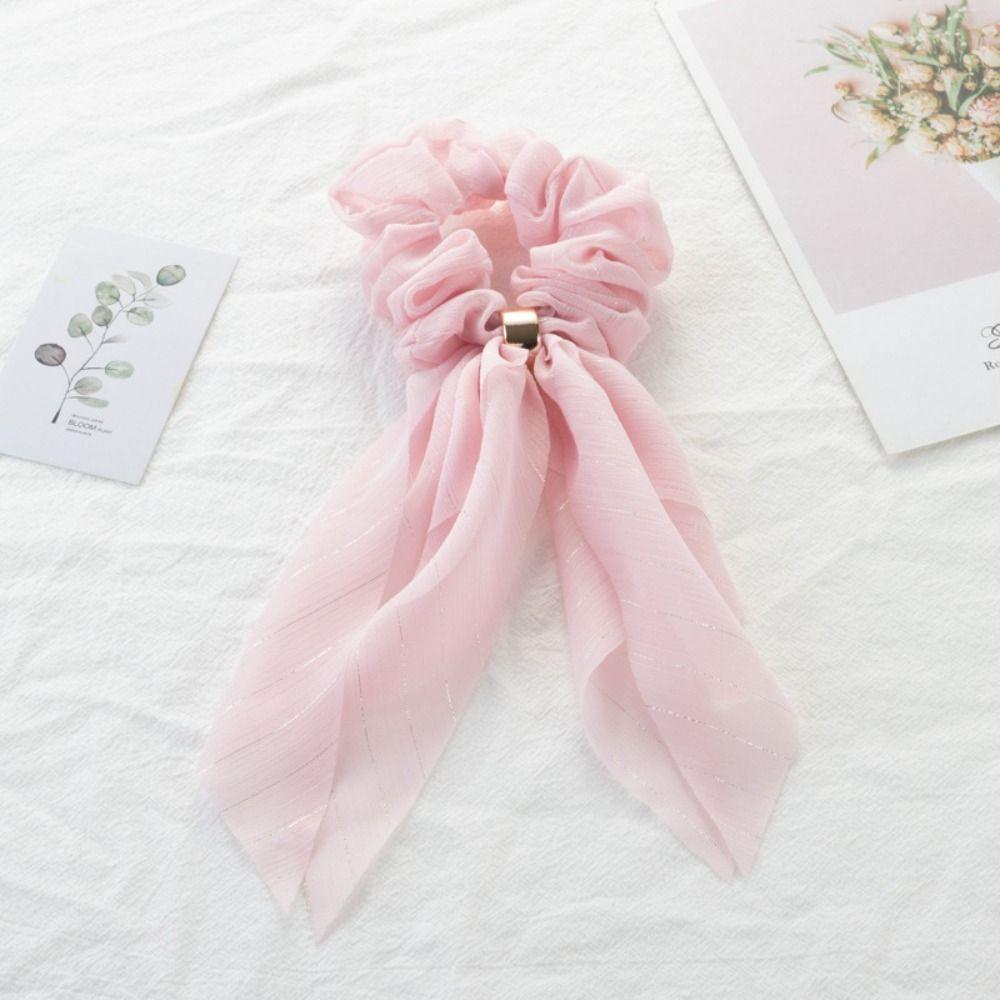 Женские длинные резинки для волос с бантом из ленты для девочек, держатели для хвостиков, повязки на голову из веревки, новые шифоновые кружевные петли для волос