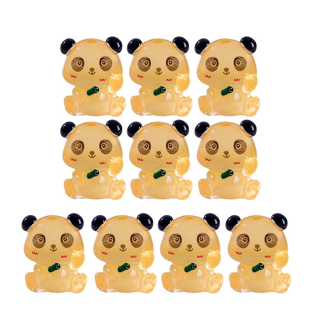 10 шт. Светящиеся Панда Забавные Милые 3D Смола Сидящая Панда Микро Пейзажные Фигурки Миниатюрное Садовое Украшение DIY Ремесло
