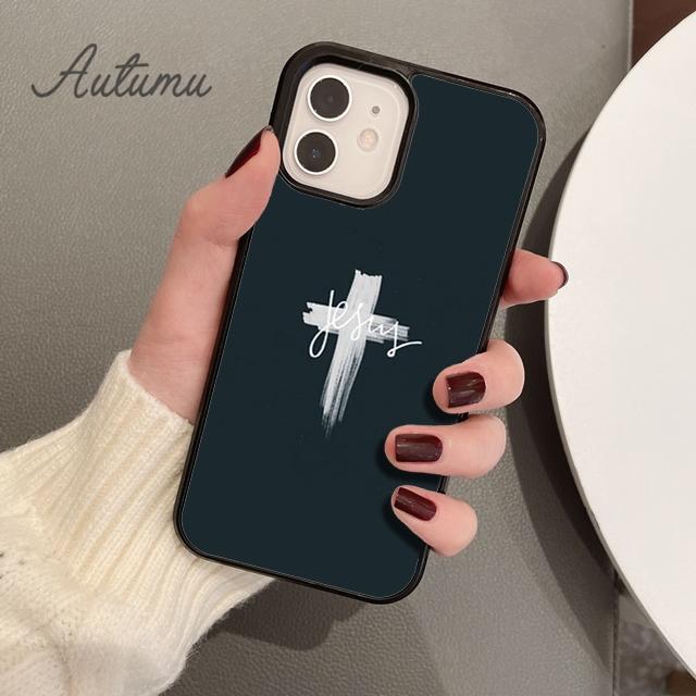 Чехол для телефона с крестом и стихом из Библии о Иисусе Христе для iPhone 17 Air 15 16 11 12 13 14 Pro Max Plus coque Fundas Shell