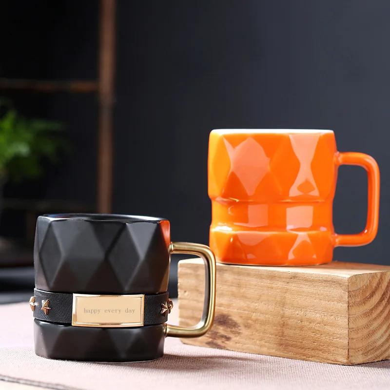 Керамическая кружка в скандинавском стиле Ins, кофейная чашка, чашка для завтрака с овсянкой, подарок на День святого Валентина, парные чашки для воды