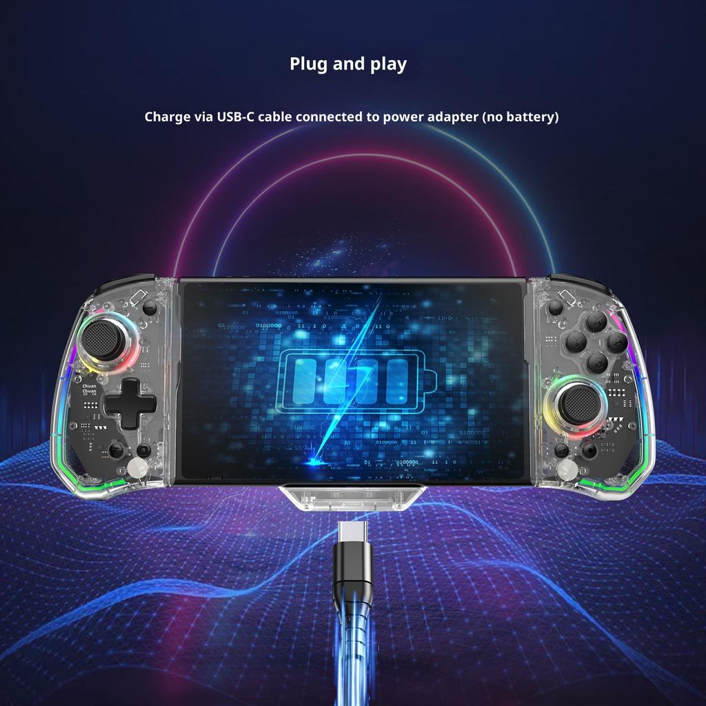LinYuvo KS43 Wired Game Controller for for OLED RGB Backlit Joystick with Macro Mapping E-sports Grade Buttons