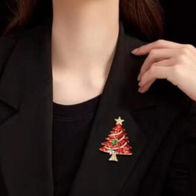 1PC Christmas Brooch, Christmas Tree Drip Oil Brooch Autumn and Winter Sweater Accessories Christmas Clothing Accessories