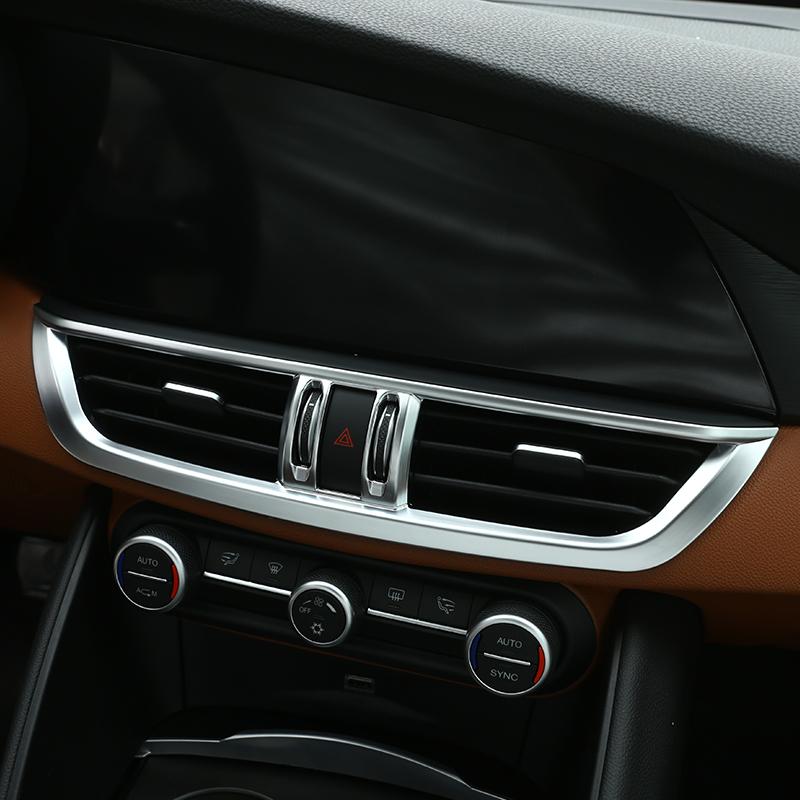 ABS углеродное волокно автомобильное центральное управление воздуховодом декоративная крышка для Alfa Romeo Giulia 2016-украшение интерьера