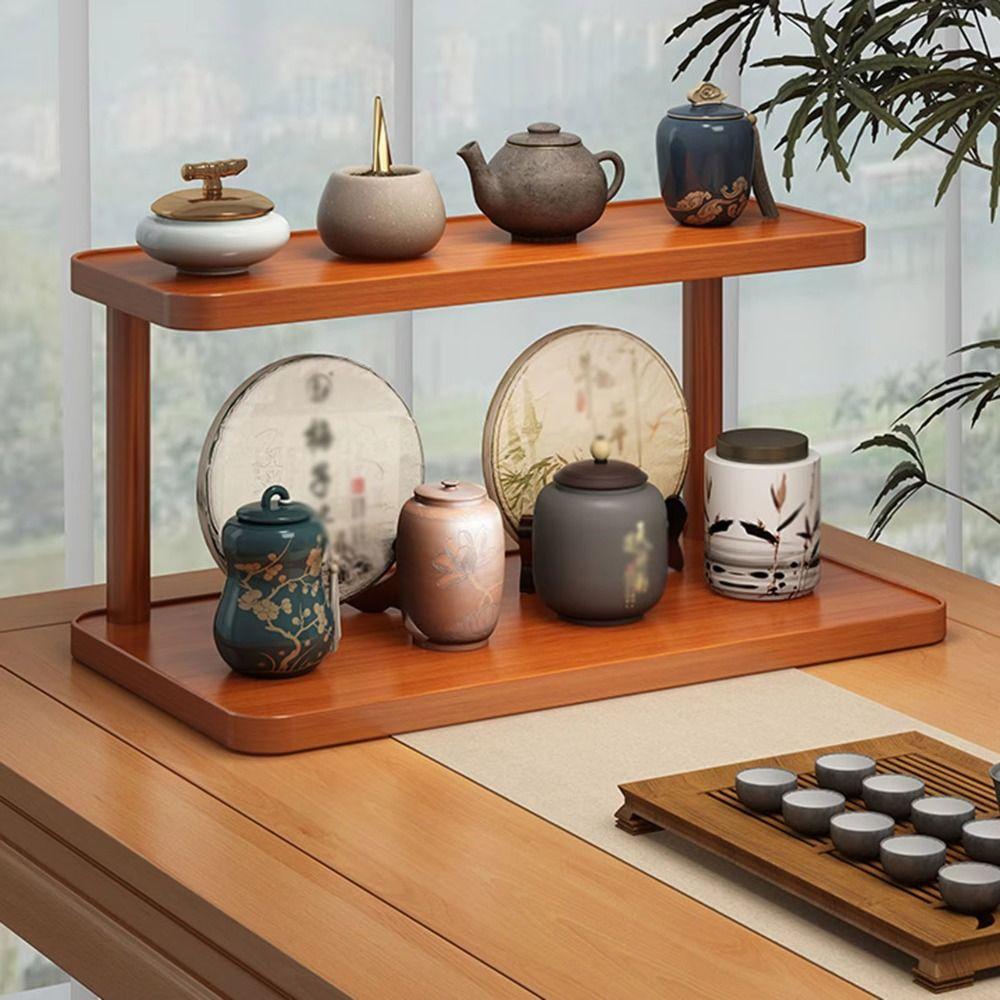 2-Tier Design Countertop Organizer Shelf Freestanding Tabletop Cup Holder  Bathroom