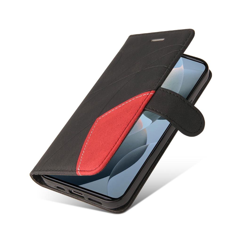 For Xiaomi 14T Leather Case Wallet Stand Color Splicing Phone Cover