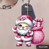 Christmas Snowman Pendant Hanging Ornament with Lanyard Easy To Hang Cartoon Acrylic Pendant Xmas Tree Decoration