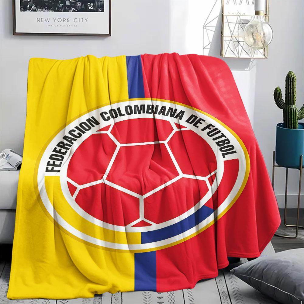 Colombia football Printed Flannel Blanket, soft throw for bedroom sofa, washable,soccer fan merchandise, great gift.