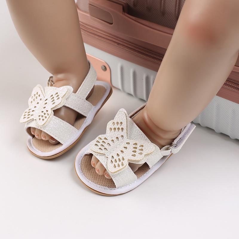 Baby Shoes Summer New 0-1 Years Old Glue Bottom Bow Shoe Learning Shoes Baby Shoes