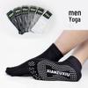 Men's Cotton Non-Slip Breathable Toe Yoga Socks - Mid-Calf Five-Finger Design