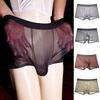 1PC Silky Fully Exposed U Convex Pouch Breathable Modal Panties Transparent Mens Boxers Ultra-Thin Men's Shorts Comfortable