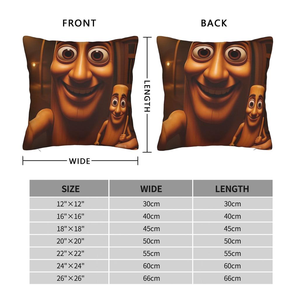 Pillow Case Tung Tung Tung Sahur Soft Pillow Cover For Sofa Couch Bed Living Room Vintage Pillowcases