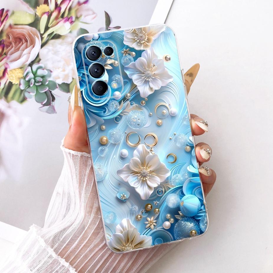 For Oppo Reno 5 Pro 5G Case CPH2201 Stylish Flowers Butterfly Painted Cover Soft Slim Phone Case For Oppo Reno 5 Reno5 Pro Shell