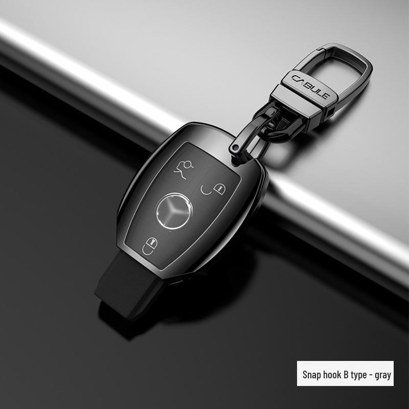 Алюминиевый сплав Чехол для автомобильного ключа для Mercedes-Benz E-Class, S-Class, C260L, E200 - Полностью закрывающий чехол для ключа