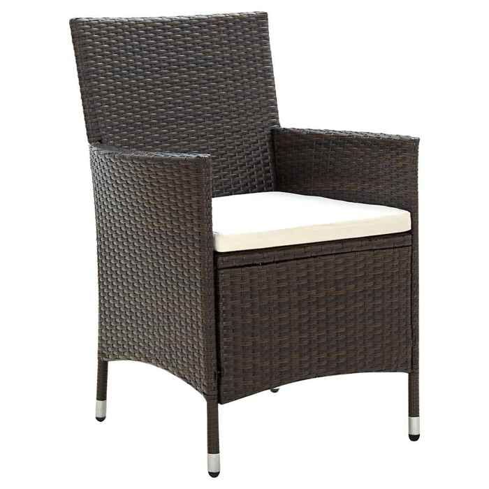 Maison Exclusive - Ensemble à manger d'extérieur 5pcs avec coussins Résine tressée