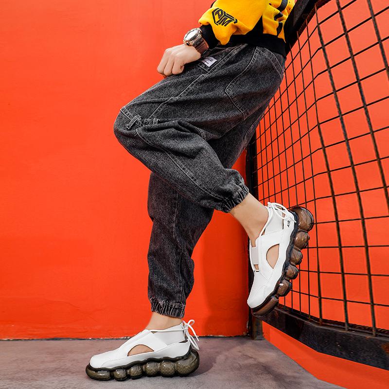 Новые туфли из кокосового ореха с мягкой подошвой и попкорном, низкие повседневные спортивные туфли, мужские кожаные летние полые модные сандалии