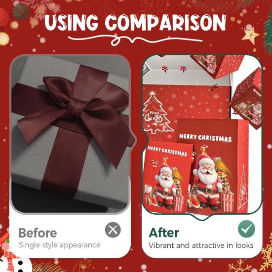 Рождественская коробка-сюрприз, всплывающая взрывная коробка для денег, для наличных, украшений, сделай сам, праздничный подарок на день рождения, юбилей, вечеринку