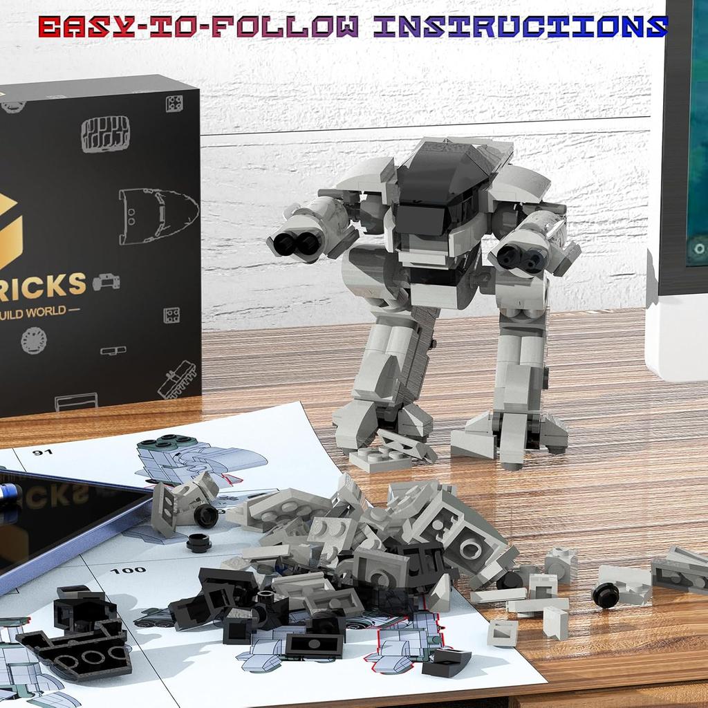 ED209 Robot Mecha Building Blocks Warrior Robot ED-209 Enforcement Robot Combat Mech Armor Building Toy Set 269 Pieces