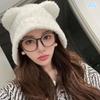 Cute Bear Ear Wool Hat Winter Beanies Warm Lace-up Ear Protection Knitted Bomber Cap Bonnets Knitting Korea Women Warm