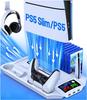 [Совместимо с PS5/PS5 Slim/PS5 Pro] Вертикальная подставка для PS5 Slim/PS5, Зарядная станция для контроллеров PS5/PS5 Slim, Одновременная зарядка 2 контроллеров, 3-
