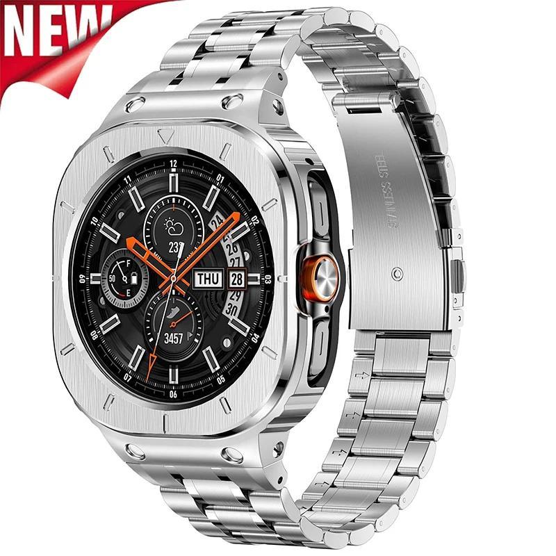 Модификационный комплект из нержавеющей стали для Samsung Galaxy Watch Ultra (2026, 47 мм), Металлический корпус и ремешок, устойчивые к падениям, совместимые с G