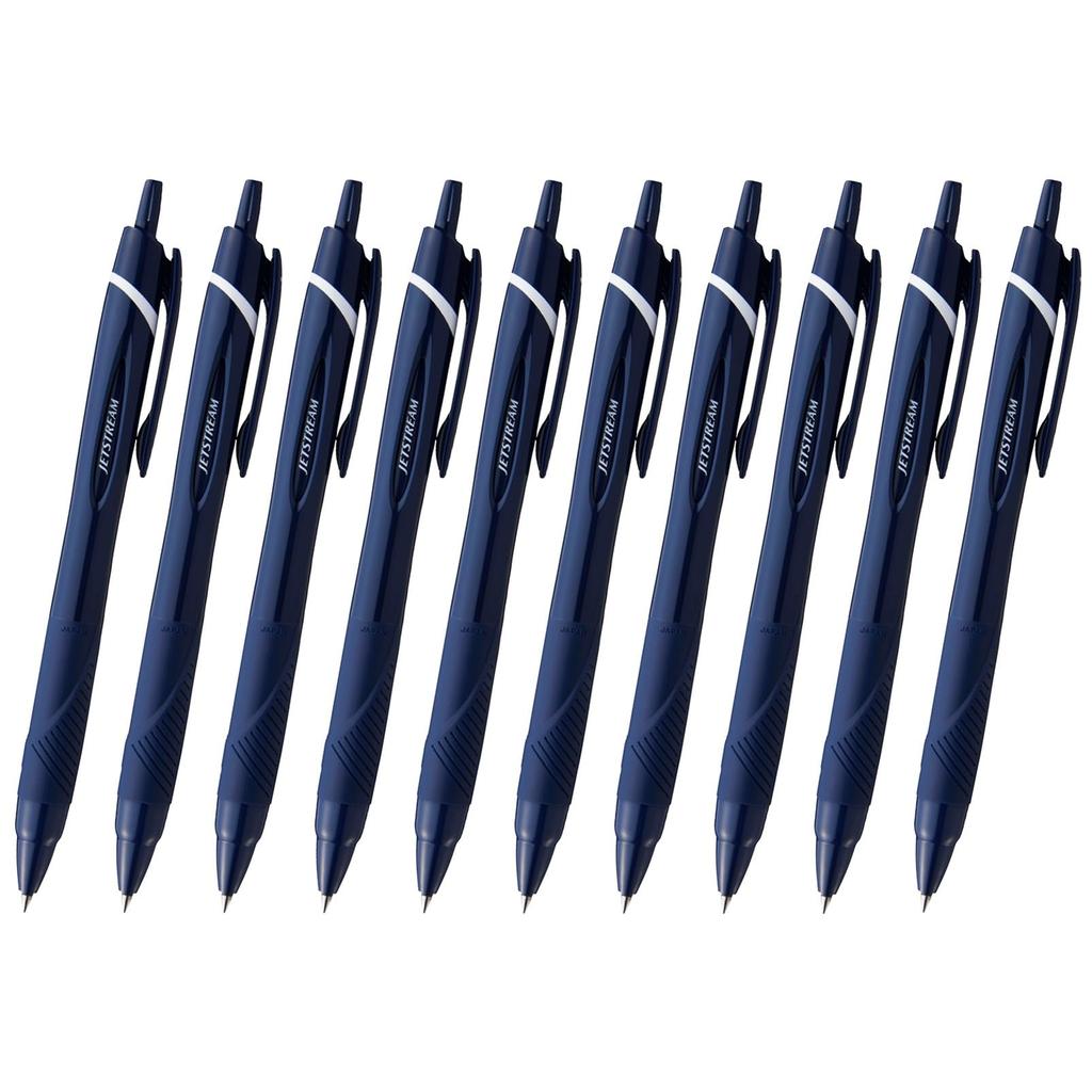 Mitsubishi Pencil Шариковая ручка Jetstream 10 Темно-синие, Легко пишущие, На основе масла, Ручки, 0,5 мм, Темно-синий, Писать, SXN15005.10, Упаковка 10 шт.