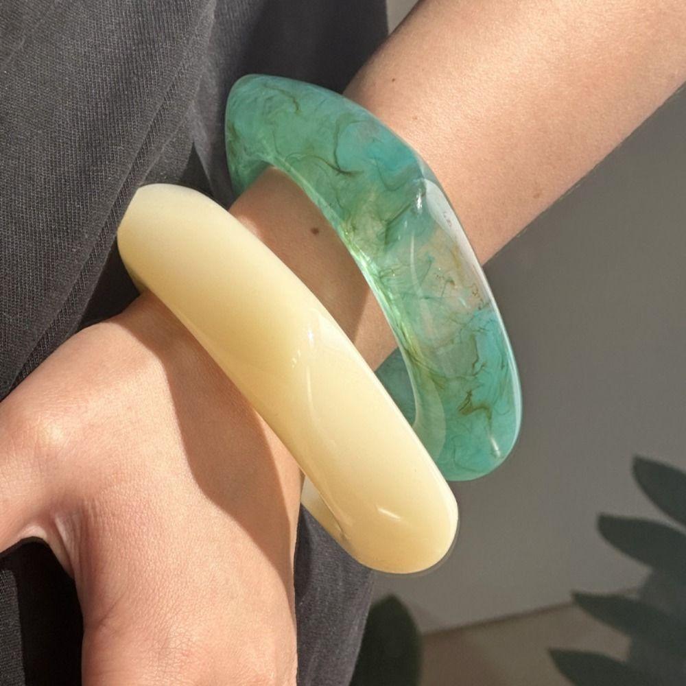 Богемный нерегулярный широкий браслет в европейском американском стиле ретро-кольцо на руку массивный браслет из смолы для женщин