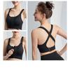 Plus Size Women Adjustable Zip Sports Bra Seamless Yoga Bra Cross Back No Underwire