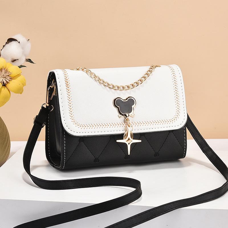 Модная женская сумка кроссбоди с Микки Маусом: Трендовая, фактурная, высококлассная маленькая квадратная сумка через плечо