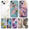 Чехол для телефона iPhone 17 Air Cases iPhone 16 15 12 13 14 Pro Max SE 7 8 Plus iPhone11 Прозрачный Мягкий Чехол Цветочный Мраморный