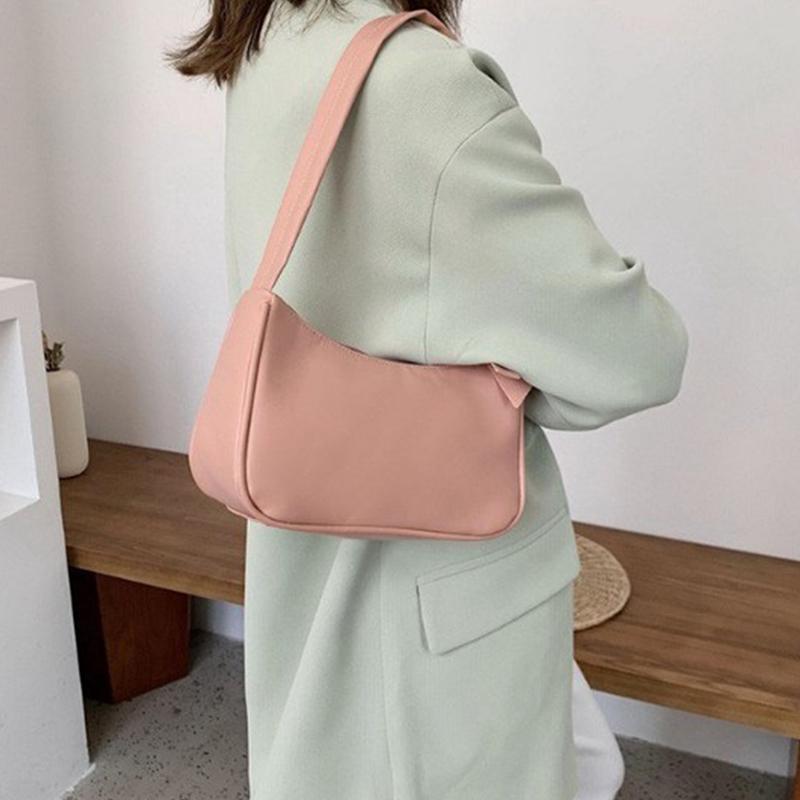 1 шт., винтажная сумка-багет, сумка из искусственной кожи, однотонная французская сумка под подмышками