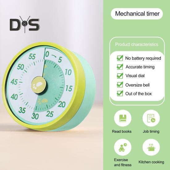 Кухонный таймер для приготовления пищи Высокоточный шеф-поварской таймер Часы Магнитный механический настольный таймер с обратным отсчетом времени Напоминание для приготовления пищи Выпечка Обучение Фитнес