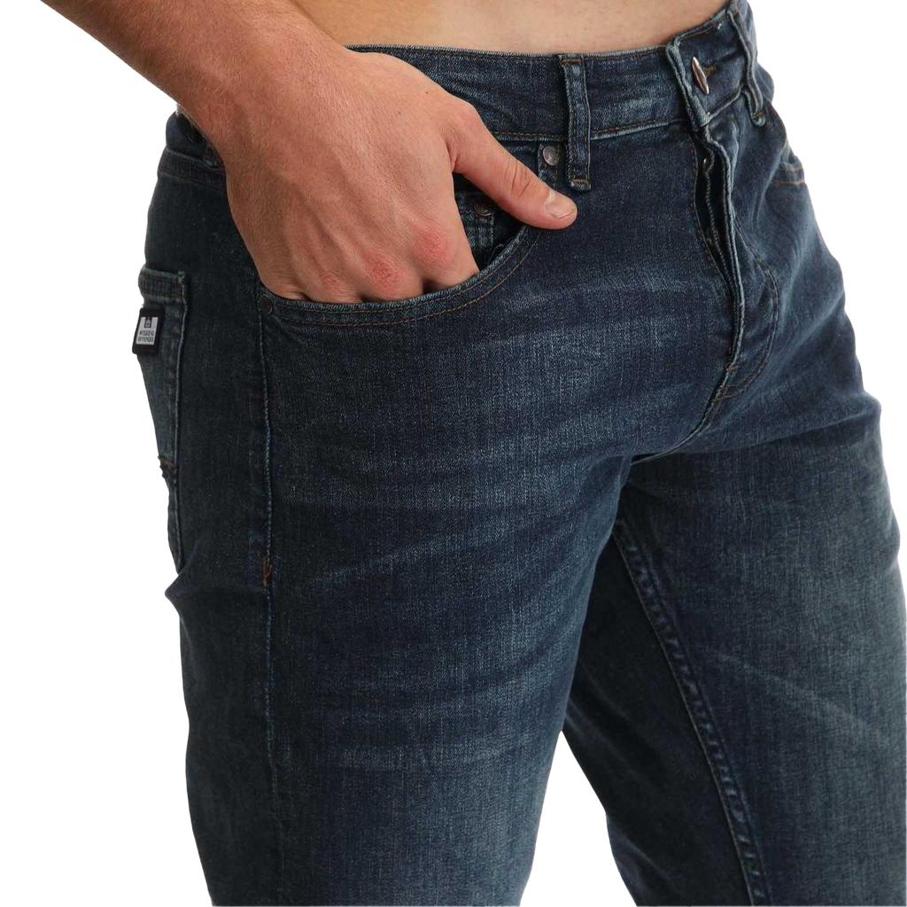 Weekend Offender Мужские зауженные джинсы с кожаной нашивкой