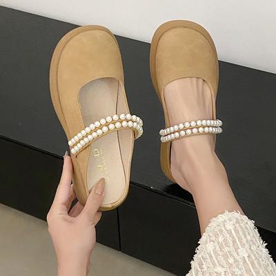 Банту полушлепанцы, женская летняя обувь, новые мюли на мягкой подошве, ленивые люди с одной педалью, темпераментные одинарные туфли, плоская подошва, прохладные