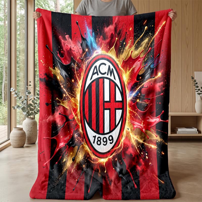 AC Milan Theme blanket Soft Flannel Blanket Plush Throw Blanket Cozy Sofa Bed Blanket for Home Decor
