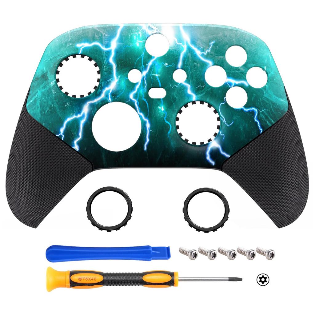 EXtremeRate ASR версия переработанный корпус для беспроводного контроллера Xbox Core, прорезиненная рукоятка для улучшенного сцепления, кольцо, кастомная лицевая панель для Xbox Series X S