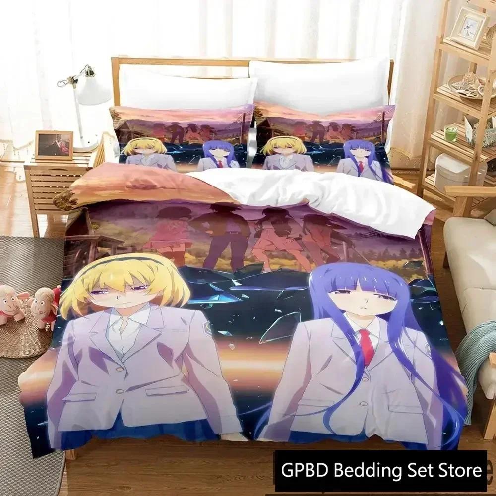 3D Печать Аниме Higurashi When They Cry Удобное Пододеяльник Наволочка Комплект Постельного Белья Детская Спальня Декор Домашний Текстиль