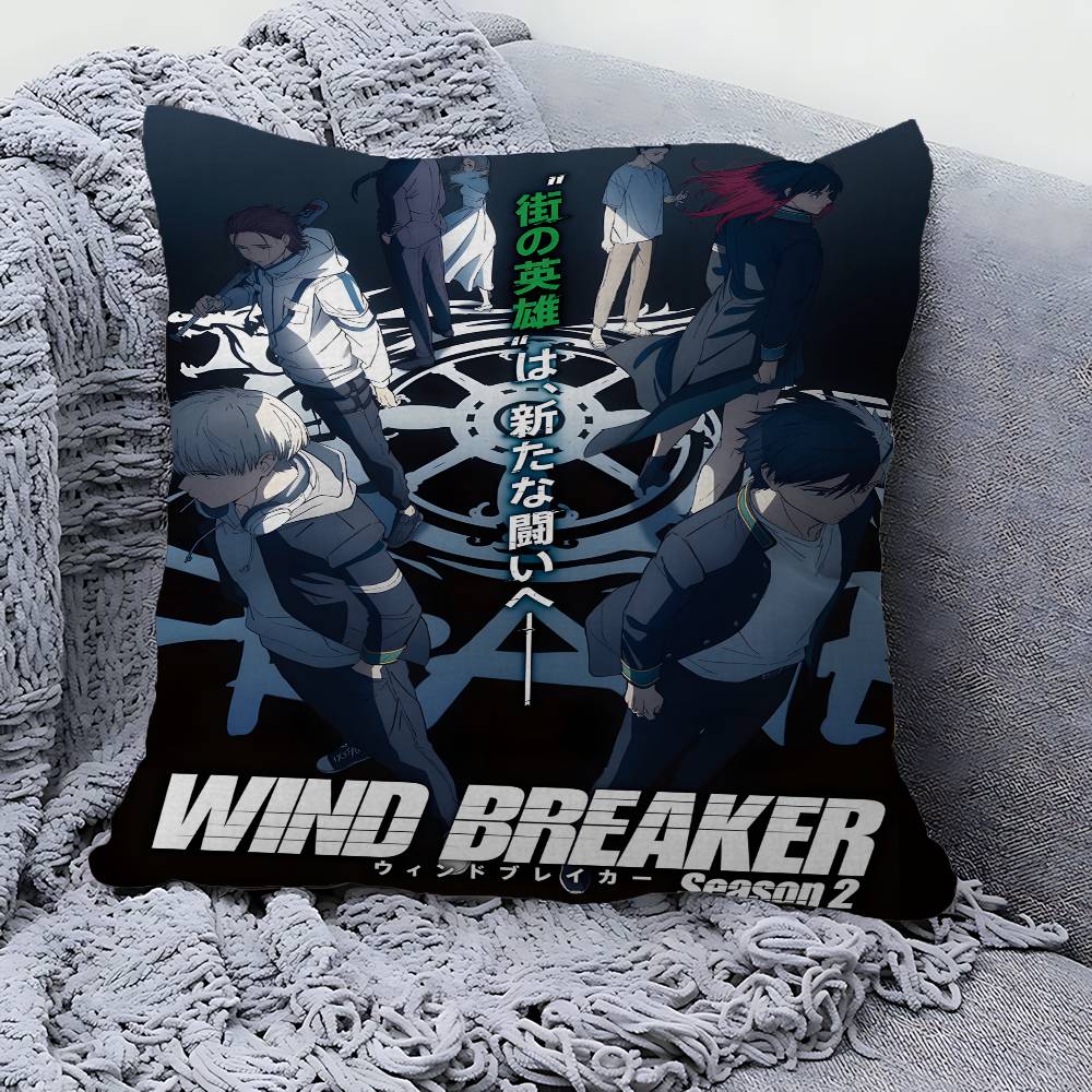 Чехол на подушку с аниме-принтом WIND BREAKER для спальни и гостиной, декоративный чехол на диванную подушку