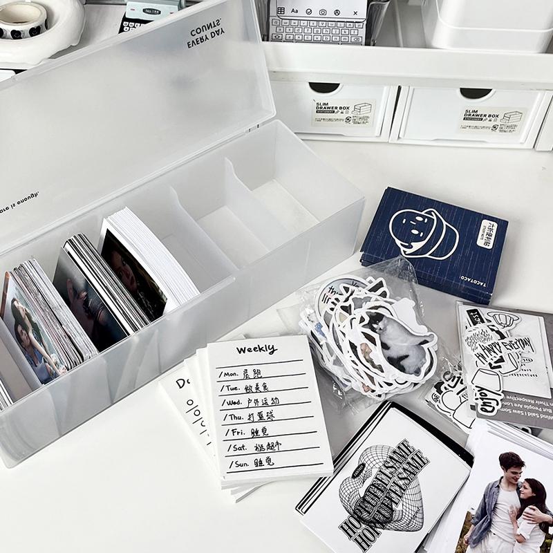 Коробки для хранения фотокарт Kpop, прозрачное ведро для упаковки фотокарт, настольный органайзер для хранения коллекций фотокарточек Idol