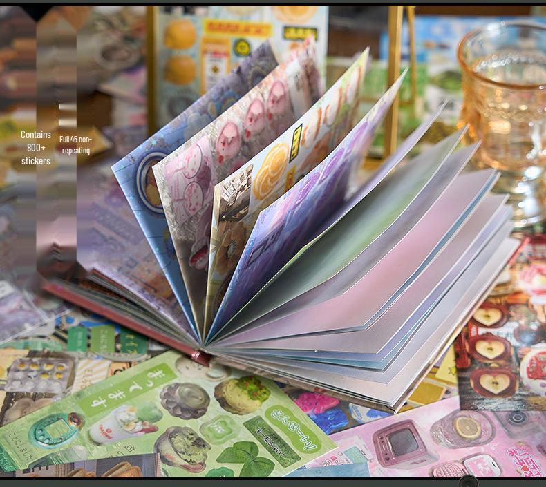 Мерцающие Воспоминания Ретро Японская Книга Наклеек с Высечкой для DIY Коллажа и Ведения Дневника
