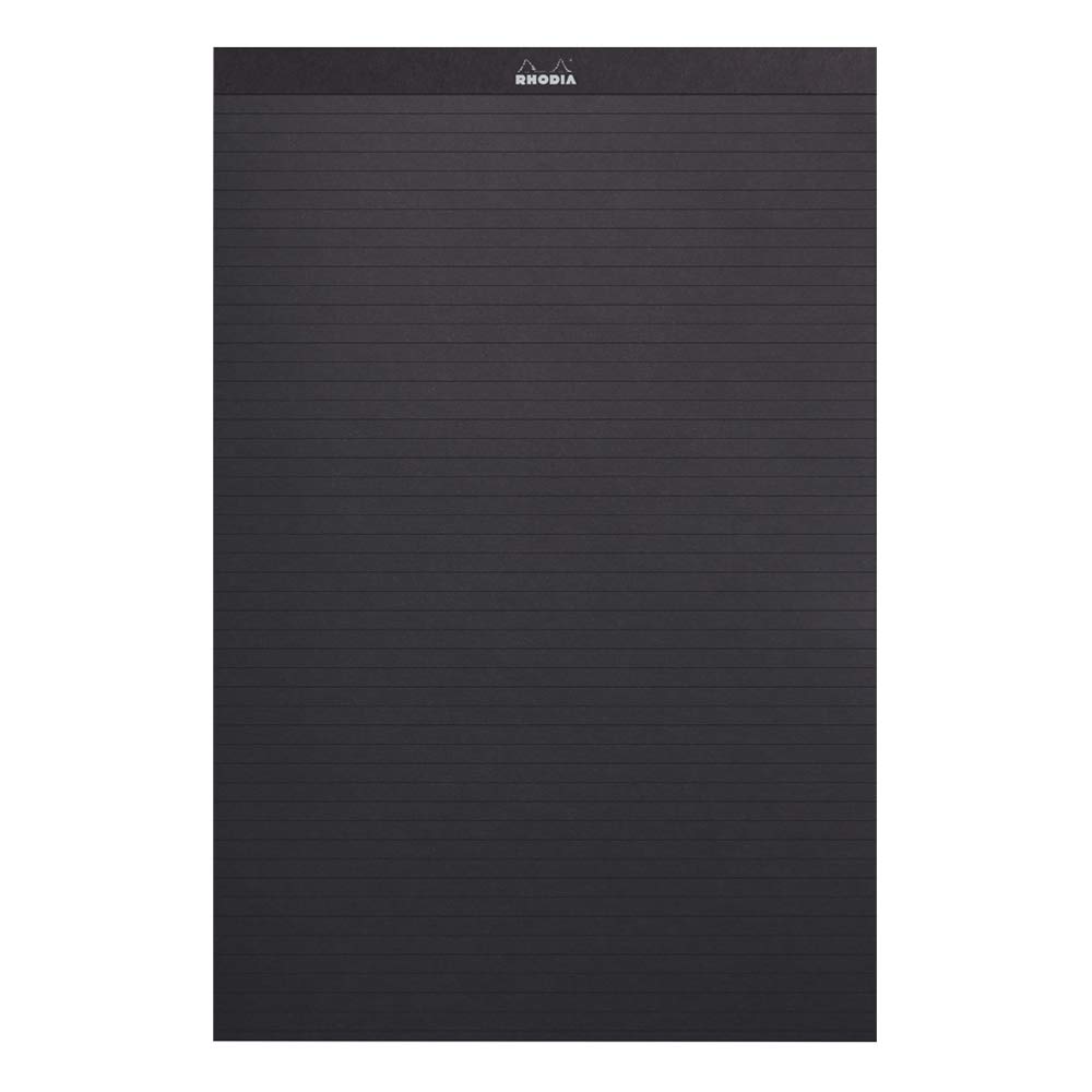 Rhodia PAScribe Calligraphy Pad, A4+ (21 X 31.8 Cm), 60 Sheets, 6mm Ruled, 120g/m², Perforated, Acid-Free, PEFC Certified, Black, RHODIA Cf19005