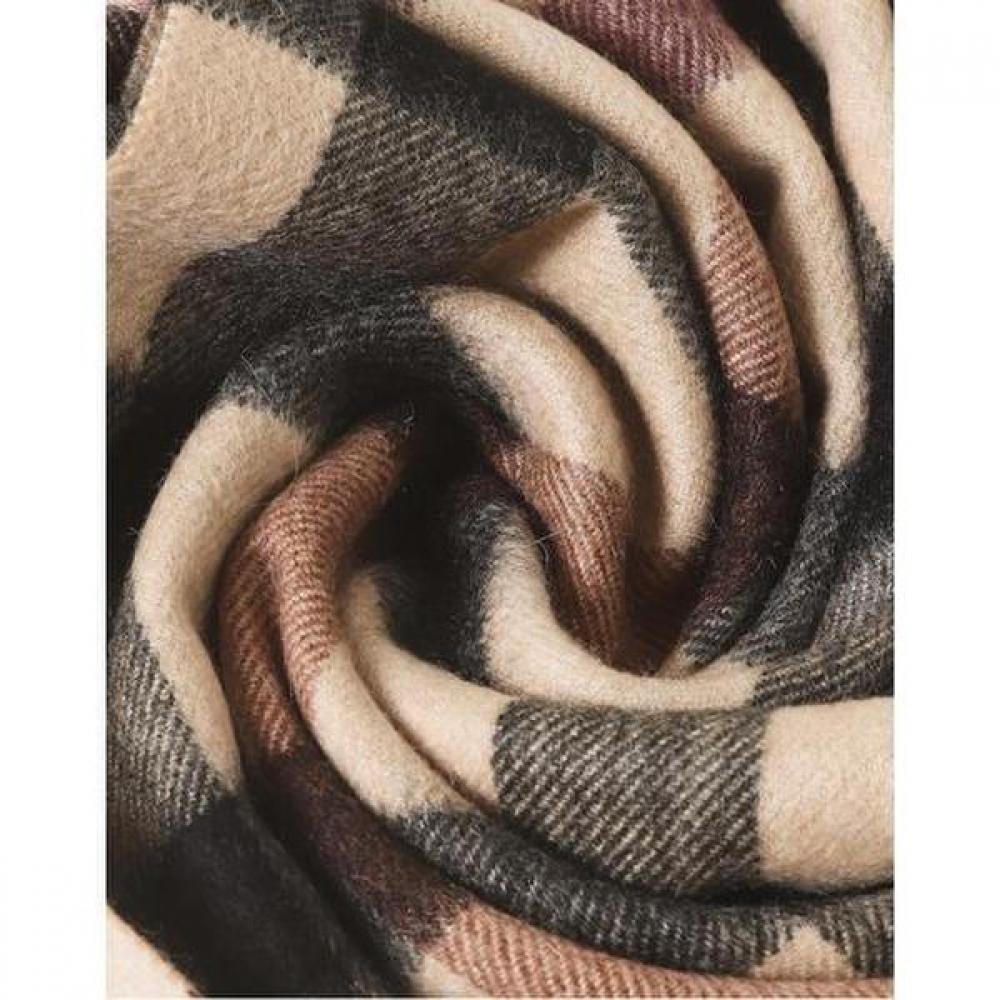 Daks Unisex 100 Cashmere Check Scarf Brown Dbmu5f906w2