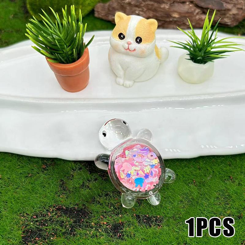 1 шт. Милая прозрачная светящаяся блестящая большая черепаха Diy Trendy Play Accessories Cream Gel Keychain Bag Подвеска