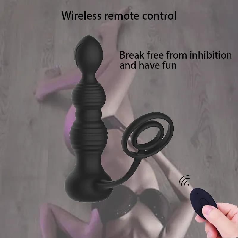 Анальный Вибратор для Мужчин Вибрирующее Кольцо Пениса Задержка Анальные Секс-Игрушки Мужской Анальная Анальная Пробка Вибратор Секс-Игрушки