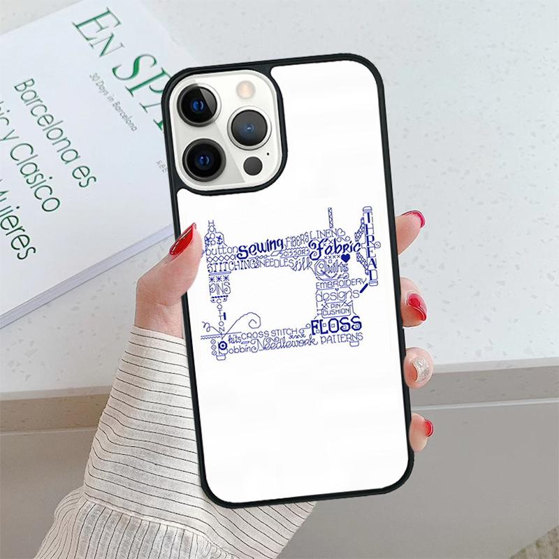 Sewing Machine Pattern Phone Case For IPhone 18 17 Air 15 16 16e 14 13 Pro Max Coque 12 11 Pro Max PLUS fundas cover